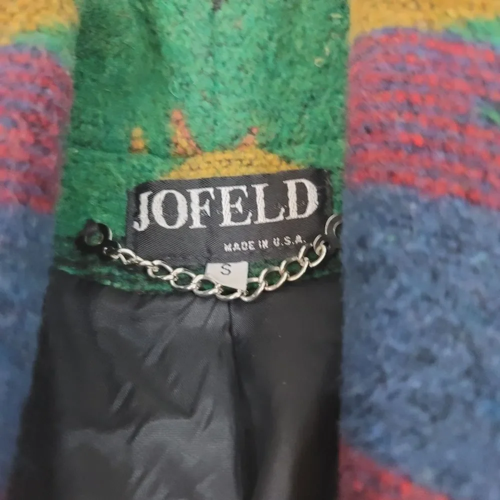 Vintage Jofeld Wool Blend Southwestern Aztec Button Down Blazer Coat Size Small - Picture 11 of 16